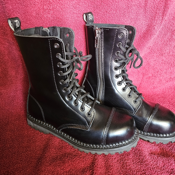Demonia Black Lace-Up Boots main image 4